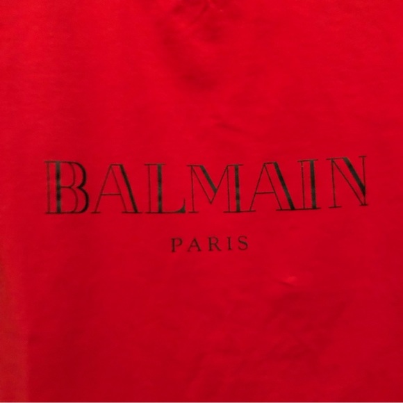 BALMAIN PARIS T-shirt Red Size Small? Wool And Silk! - Picture 3 of 8